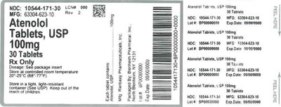 Label (Label Atenolol Tabs 100mg Bpi(10544 171 30) Ranbaxy(63304 623 10) Rev2)